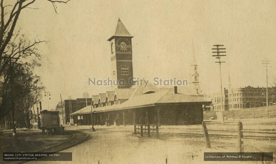 Postcard: Railroad Station, Waltham, Massachusetts